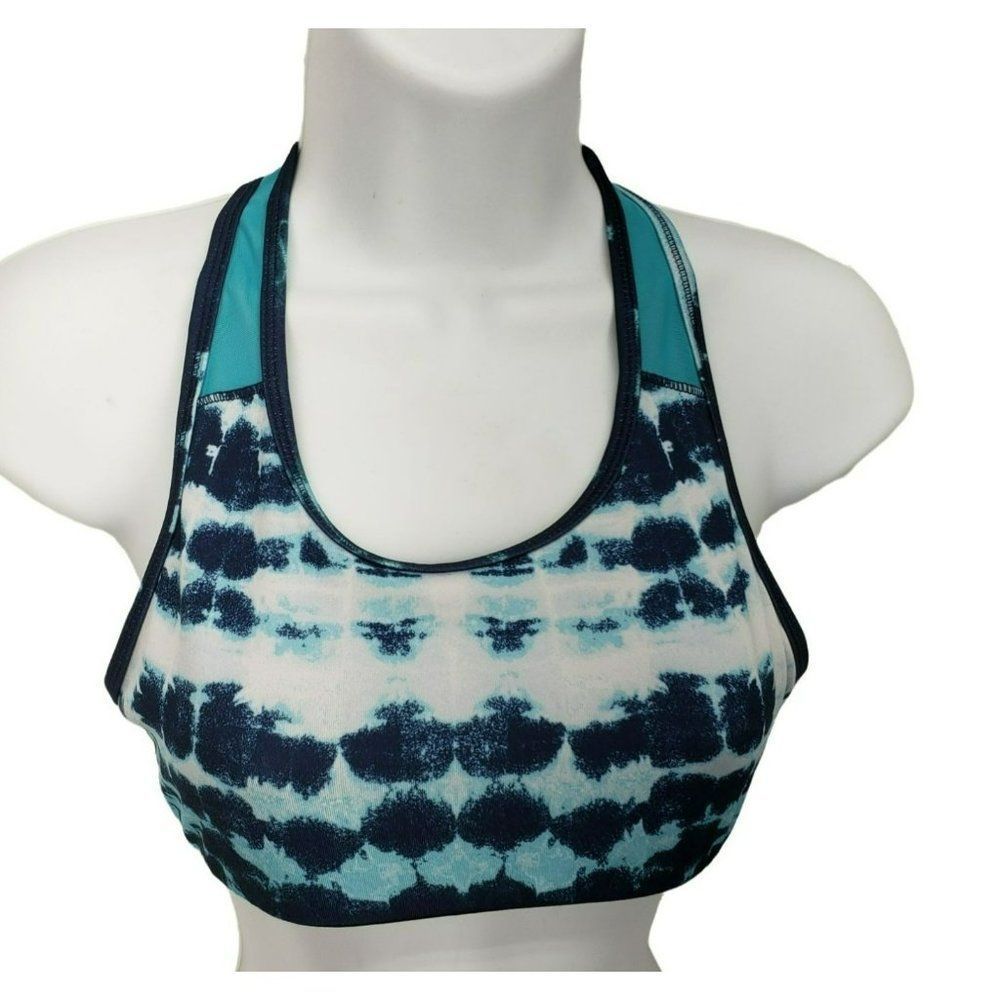 Old Navy Girls Blue White Racerback Go Dry Tie Dyed Sports Bra‎ Size XL 14